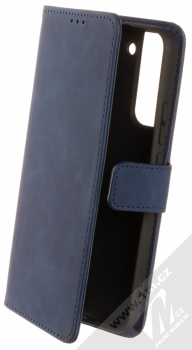 1Mcz Velvet Book flipové pouzdro pro Samsung Galaxy S22 Plus 5G tmavě modrá (dark blue)
