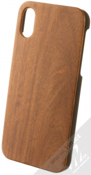 1Mcz WoodPlate ochranný kryt pro Apple iPhone X, iPhone XS mahagonově hnědá (mahogany brown)