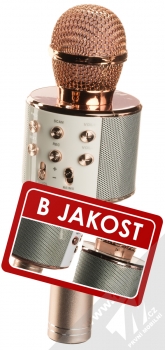 1Mcz WS-858 Bluetooth karaoke mikrofon s reproduktorem - B JAKOST (ošoupaná barva!) růžově zlatá (rose gold)