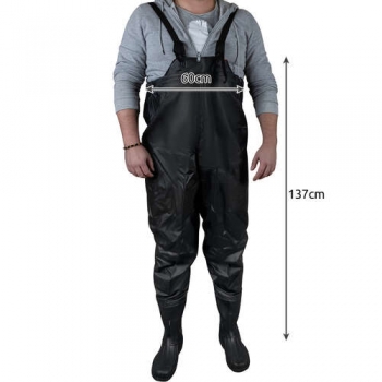 1Mcz Rybářské brodící kalhoty prsačky velikost 43 černá (black)
