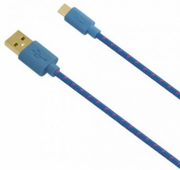 Fontastic Fancy textilně opletený USB kabel s microUSB konektorem komplet