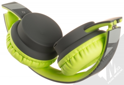 Aligator AH02 Bluetooth stereo sluchátka šedá zelená (grey lime green) složené