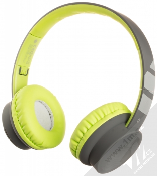 Aligator AH02 Bluetooth stereo sluchátka šedá zelená (grey lime green) zezadu