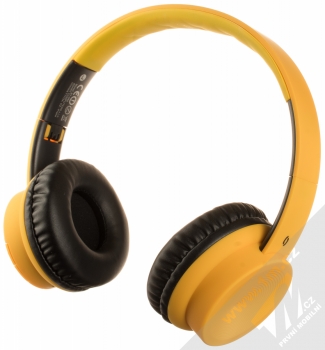 Aligator AH02 Bluetooth stereo sluchátka žlutá černá (yellow black) zezadu