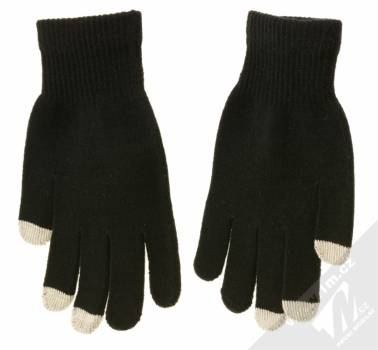 Aligator Touch Gloves Glitter pletené rukavice s cvočky pro kapacitní dotykový displej černá (black) zezadu (dlaň ruky, nebo hřbet?)