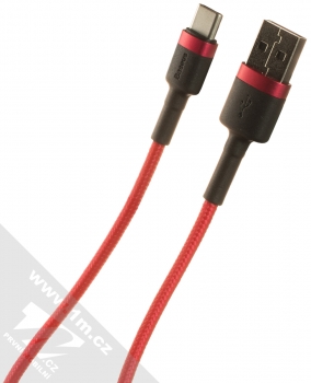 Baseus Cafule Cable opletený USB kabel s USB Type-C konektorem (CATKLF-B09) červená černá (red black)