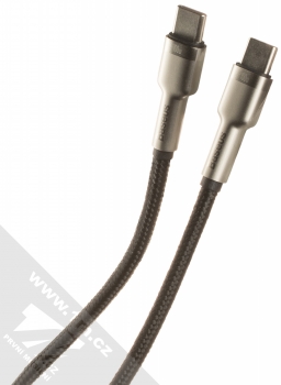 Baseus Cafule Metal Cable opletený USB Type-C kabel (CATJK-C01) stříbrná černá (silver black)