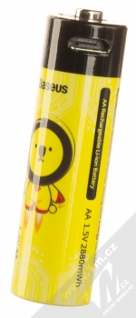 Baseus nabíjecí tužkové baterie AA 4ks s microUSB (PCWH000311) žlutá černá (yellow black) detail