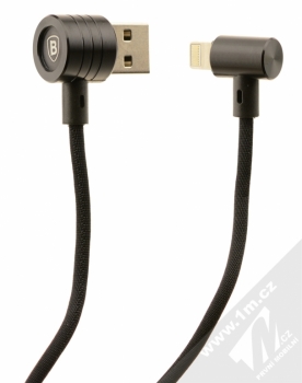 Baseus T-Type zalomený USB kabel s Apple Lightning konektorem černá (black)