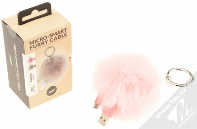 Beeyo Micro-Smart Furry Cable USB kabel s microUSB konektorem růžová (pink) balení