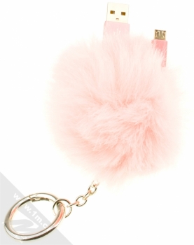 Beeyo Micro-Smart Furry Cable USB kabel s microUSB konektorem růžová (pink) zezdola