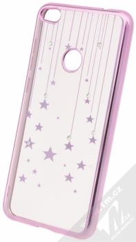Beeyo Stars pokovený ochranný kryt pro Huawei P9 Lite (2017) růžová průhledná (pink transparent)