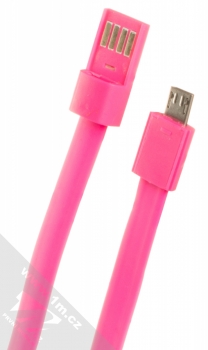 Blue Star Bracelet malý USB kabel s microUSB konektorem ve formě náramku na ruku růžová (pink) konektory