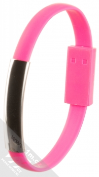 Blue Star Bracelet malý USB kabel s microUSB konektorem ve formě náramku na ruku růžová (pink) narámek