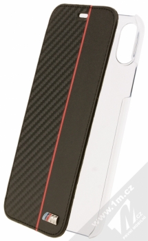 BMW M Carbon Vertical flipové pouzdro pro Apple iPhone X (BMBKTRPXCAPRBK) černá (black)