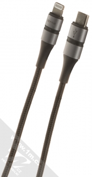 BMX Double-Deck Cable opletený USB Type-C kabel délky 120cm s Apple Lightning konektorem (CATLSJ-AG1) šedá černá (grey black)