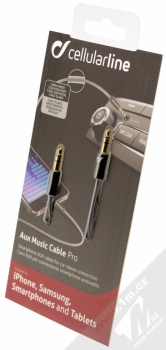 CellularLine Aux Music Cable Pro hudební kabel s jack 3,5mm konektorem černá (black) krabička