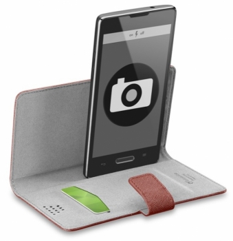 CellularLine Book Uni XL univerzální flipové pouzdro pro mobilní telefon, mobil, smartphone červená (bordeaux)