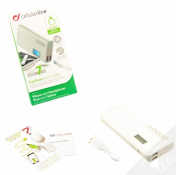 CellularLine FreePower Multi 10000 záložní zdroj, powerbanka 10000mAh pro mobilní telefon, mobil, smartphone, tablet bílá (white) balení