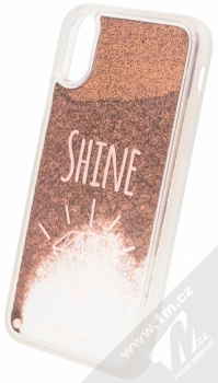 CellularLine Stardust Shine ochranný kryt s přesýpacím efektem třpytek pro Apple iPhone X zlatá (gold) animace 2