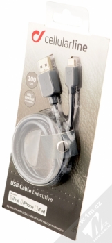 CellularLine USB Cable Executive kožený USB kabel s Apple Lightning konektorem šedá (grey) krabička