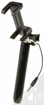 Celly Selfie Mini teleskopická tyč, držák do ruky s tlačítkem spouště přes audio konektor jack 3,5mm černá (black)