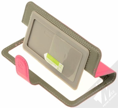 Celly View Unica L univerzální flipové pouzdro pro mobilní telefon, mobil, smartphone růžová (pink) stojánek