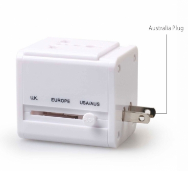 Celly UTC01 Multi Charger celosvětová nabíječka s 2x USB výstupem a redukcemi elektrických zásuvek bílá (white)