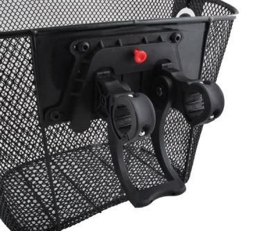 1Mcz Kovový košík na kolo s klipem na řidítka černá (black)