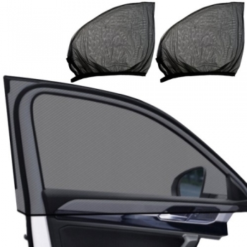 1Mcz OA4165 Sluneční clona proti hmyzu do auta, průhledná síťka na boční okna 2ks černá (black)