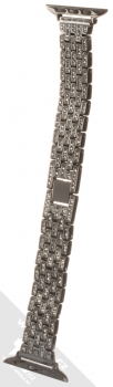 Dahase Bling Crystal Streams kovový pásek s krystaly na zápěstí pro Apple Watch 42mm, Watch 44mm černá (black)