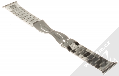 Dahase Stainless Steel Wristband pásek z leštěného kovu na zápěstí pro Apple Watch 42mm, Watch 44mm stříbrná (silver) rozepnuté zezadu