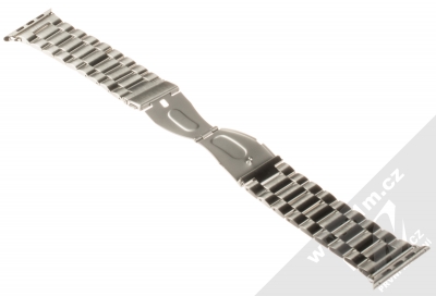 Dahase Stainless Steel Wristband pásek z leštěného kovu na zápěstí pro Apple Watch 42mm, Watch 44mm stříbrná (silver) rozepnuté