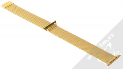 Devia Elegant Milanese Loop magnetický pásek z leštěného kovu na zápěstí pro Apple Watch 42mm, Watch 44mm, Watch 45mm zlatá (gold) rozepnuté zezadu