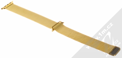 Devia Elegant Milanese Loop magnetický pásek z leštěného kovu na zápěstí pro Apple Watch 42mm, Watch 44mm, Watch 45mm zlatá (gold) rozepnuté