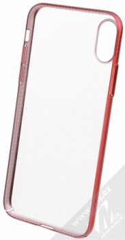 Devia Luxurious Glimmer pokovený ochranný kryt pro Apple iPhone X červená (red) zepředu