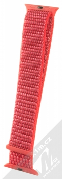 Devia Nylon Sport Band nylonový pásek na zápěstí pro Apple Watch 42mm, Watch 44mm, Watch 45mm sytě růžová (hibiscus) zepředu
