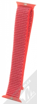 Devia Nylon Sport Band nylonový pásek na zápěstí pro Apple Watch 42mm, Watch 44mm, Watch 45mm sytě růžová (hibiscus) zezadu zapnuté