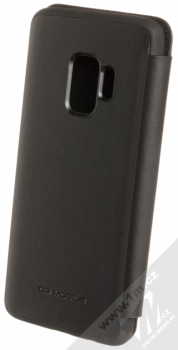 Ferrari Heritage Real Leather flipové pouzdro pro Samsung Galaxy S9 (FEHDEFLBKS9BK) černá (black) zezadu