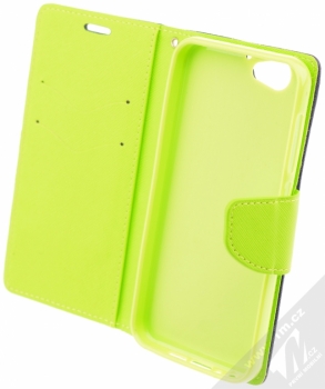 Forcell Fancy Book flipové pouzdro pro HTC One A9s modro limetkově zelená (blue lime) otevřené
