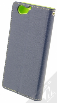 Forcell Fancy Book flipové pouzdro pro HTC One A9s modro limetkově zelená (blue lime) zezadu
