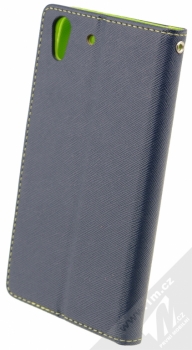 Forcell Fancy Book flipové pouzdro pro Huawei Y6 II modro limetkově zelená (blue lime) zezadu