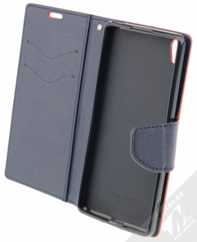 Forcell Fancy Book flipové pouzdro pro Sony Xperia XA červeno modrá (red blue) otevřené