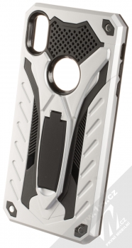 Forcell Phantom odolný ochranný kryt se stojánkem pro Apple iPhone XS Max stříbrná černá (silver black)