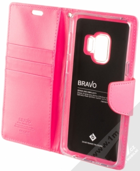 Goospery Bravo Diary flipové pouzdro pro Samsung Galaxy S9 sytě růžová (hot pink) otevřené