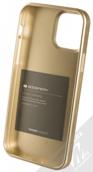 Goospery Jelly Case TPU ochranný kryt pro Apple iPhone 12, iPhone 12 Pro zlatá (gold) zepředu