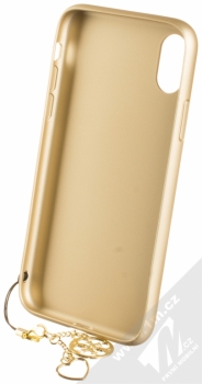 Guess Charms 4G ochranný kryt pro Apple iPhone X (GUHCPXGF4GBR) hnědá zlatá (brown gold) zepředu