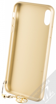 Guess Charms 4G ochranný kryt pro Apple iPhone XS Max (GUHCI65GF4GBR) hnědá zlatá (brown gold) zepředu