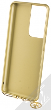 Guess Charms 4G ochranný kryt pro Samsung Galaxy S21 Ultra (GUHCS21LGF4GGR) šedá zlatá (grey gold) zepředu