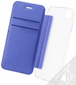 Guess IriDescent Booktype Case flipové pouzdro pro Apple iPhone 6, iPhone 6S, iPhone 7 (GUFLBKP7IGLTBL) modrá (blue) otevřené